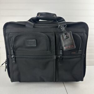 TUMI ALPHA 26104DH Black Ballistic Nylon Rolling Briefcase Carry On Luggage Bag